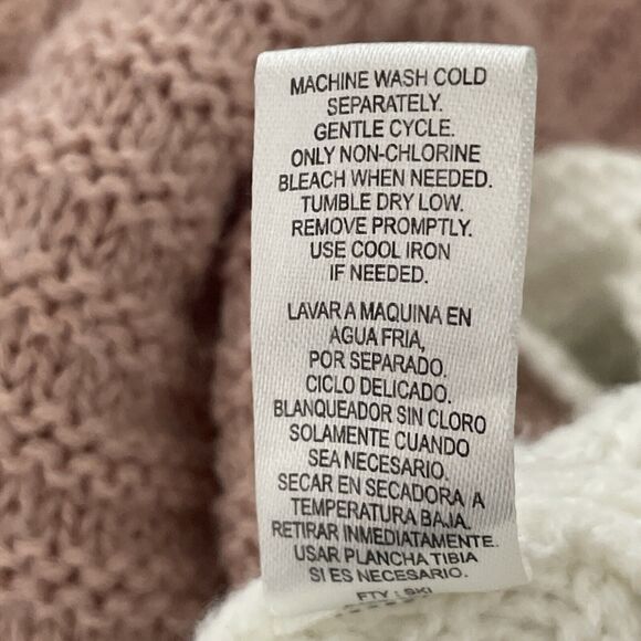 Full Circle Trends Boho Chevron Sweater White & Light Mauve & Gray XL - Picture 5 of 11